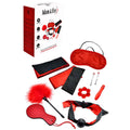 Adam & Eve SENSUAL SCARLET NIGHTS - Black/Red Couples Bondage Kit - Set of 10 Pieces - Hush Store Sydney 