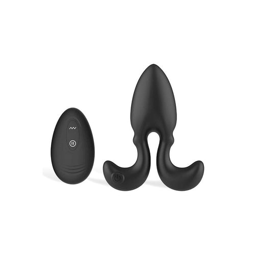 Adam & Eve OMEGA Vibrating Plug - Black 10 cm USB Rechargeable Vibrating Butt Plug with Remote - Hush Store Sydney 
