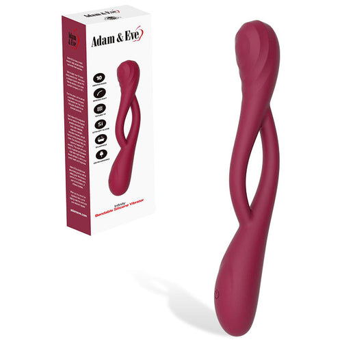 Adam & Eve INFINITY - Red USB Rechargeable Bendable Vibrator - Hush Store Sydney 