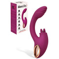 Adam & Eve ROSE GOLD CLIT TICKLER - Red 22 cm USB Rechargeable Rabbit Vibrator - Hush Store Sydney 