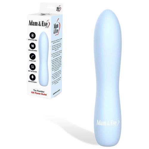 Adam & Eve THE RUMBLER - Light Blue USB Rechargeable Extra Strong Bullet - Hush Store Sydney 
