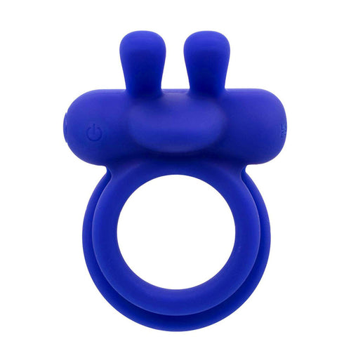 Adam & Eve ROCKIN RABBIT 2.0 - Blue USB Rechargeable Vibrating Cock Ring with Wireless Remote - Hush Store Sydney 