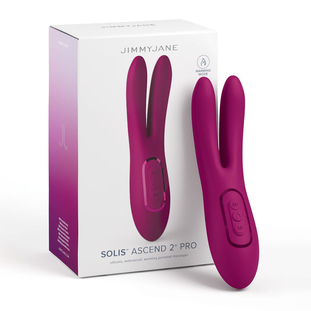 JimmyJane Solis Ascend 2 PRO - Purple 16 cm USB Rechargeable Dual Tip Stimulator - Hush Store Sydney 