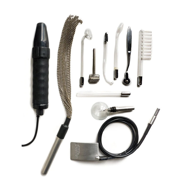 KinkLab Agent Noir Neon Wand Kit - E-Stim Kit - 11 Piece Set - Hush Store Sydney 