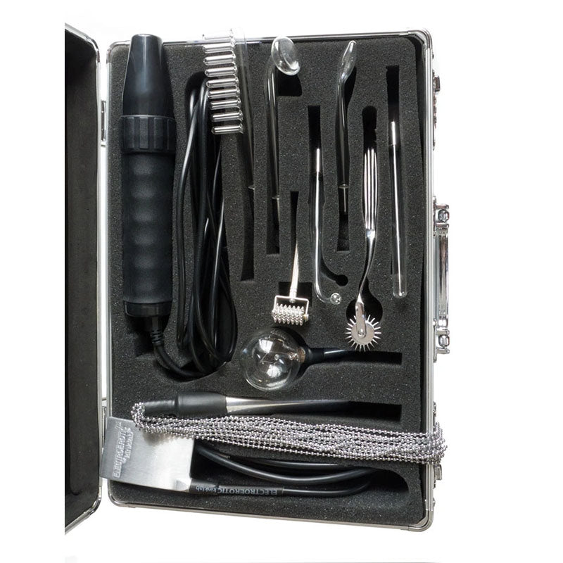 KinkLab Agent Noir Neon Wand Kit - E-Stim Kit - 11 Piece Set - Hush Store Sydney 
