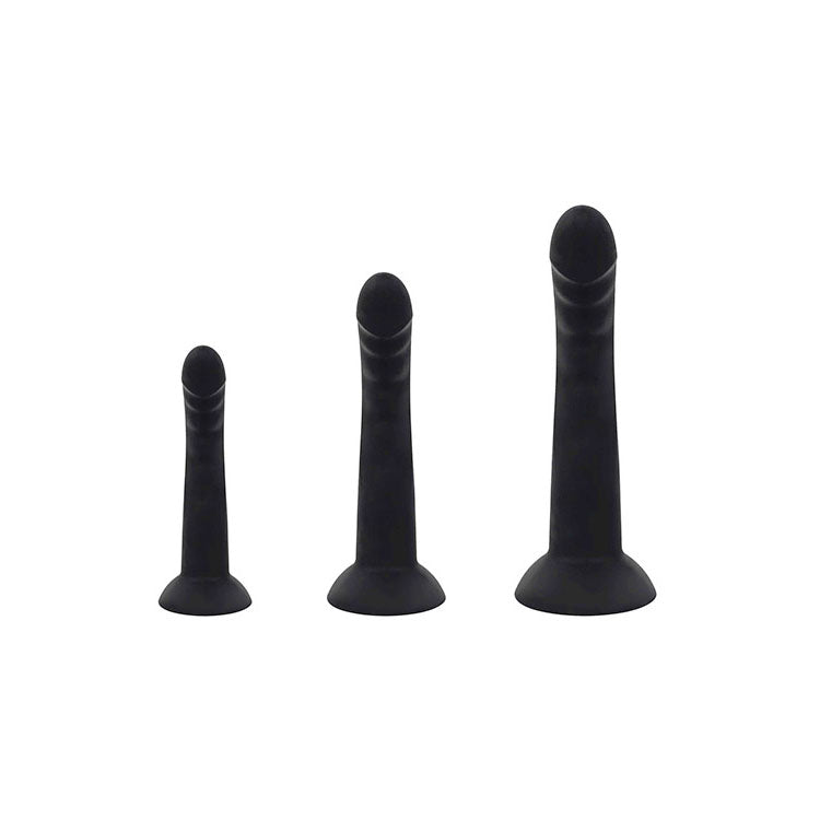 Adam & Eve ADAMS RIDGED TRIO - Black Anal Training Kit - Set of 3 Sizes