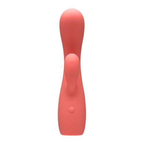 Adam & Eve GROOVY GLOW-UPS Curvie - Red 17.8 cm USB Rechargeable Rabbit Vibrator
