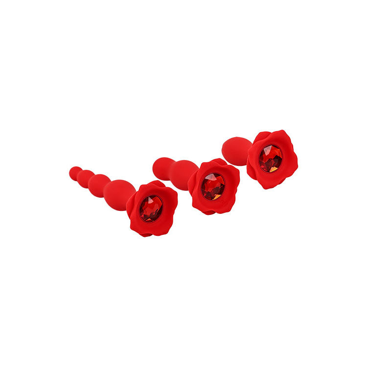 Adam & Eve BOOTY BOUQUET - Red Anal Training Kit - Set of 3 Sizes