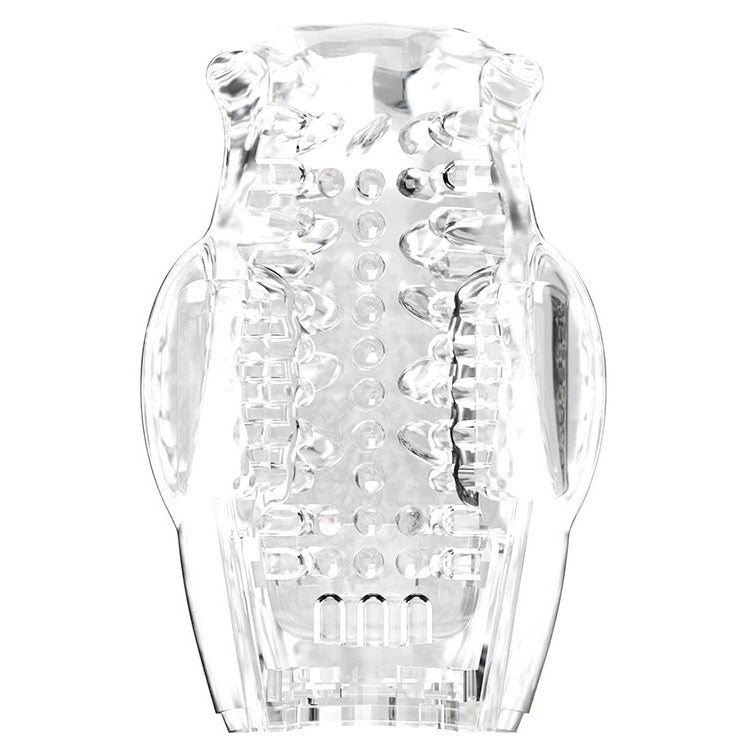 Adam & Eve PLEASURE PRO 3000 - Clear/Red USB Rechargeable Thrusting & Rotating Auto Stroker - Hush Store Sydney 