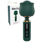 Adam & Eve THE ROYAL ROSE Mini Wand - Green - Green USB Rechargeable Mini Massager Wand