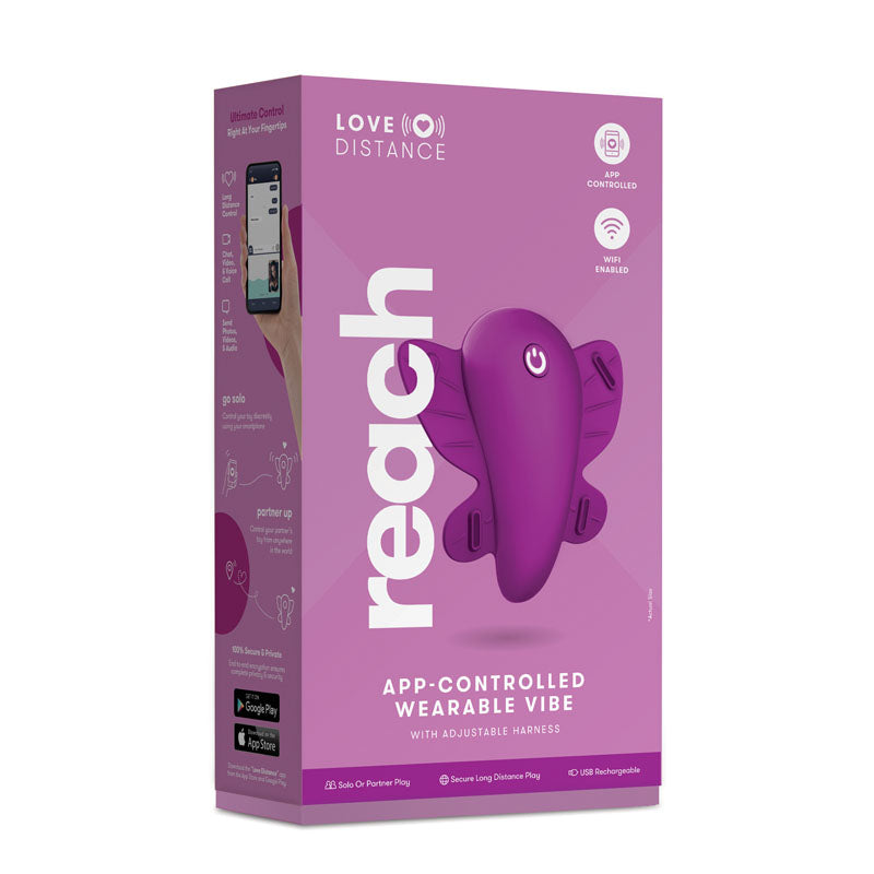 Love Distance REACH - Rose Rechargeable Strap-On Stimulator with App Control - Hush Store Sydney 