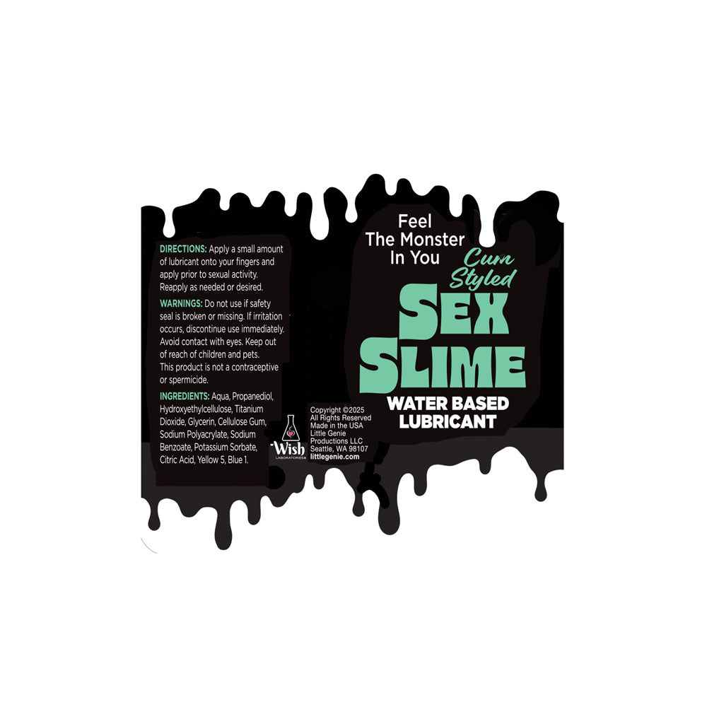 Sex Slime Cum Style Creature Lube - Green 60 ml - Green Cum Style Water Based Lubricant - 60 ml Bottle