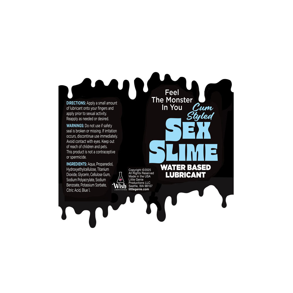 Sex Slime Cum Style Creature Lube - Blue 60 ml - Blue Cum Style Water Based Lubricant - 60 ml Bottle
