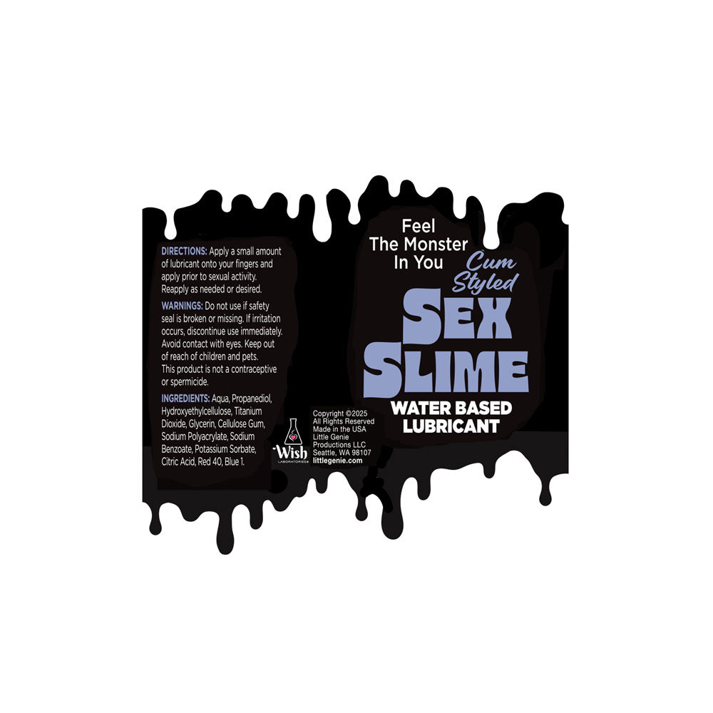 Sex Slime Cum Style Creature Lube - Purple 60 ml - Purple Cum Style Water Based Lubricant - 60 ml Bottle