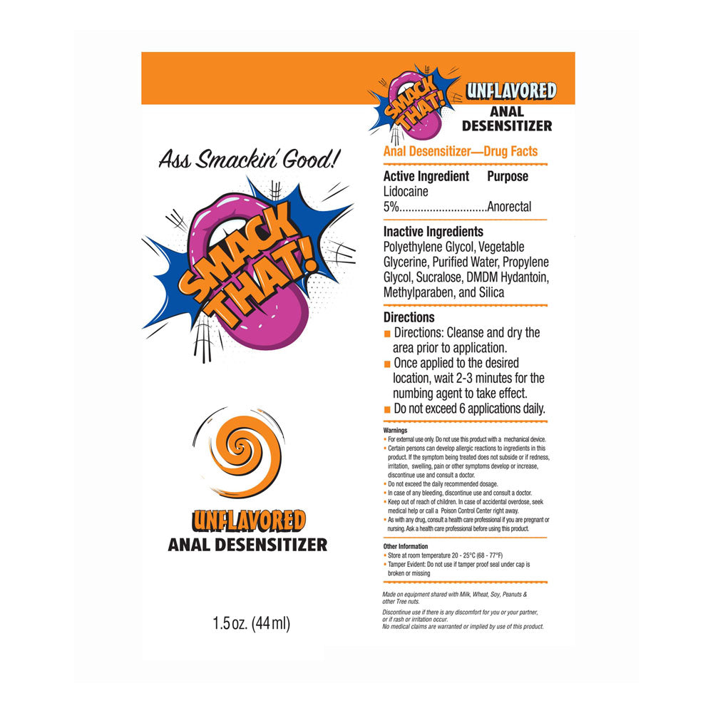 Smack That! Anal Desensitiser - Unflavoured - Unflavoured Anal Desensitiser - 44 ml Tube