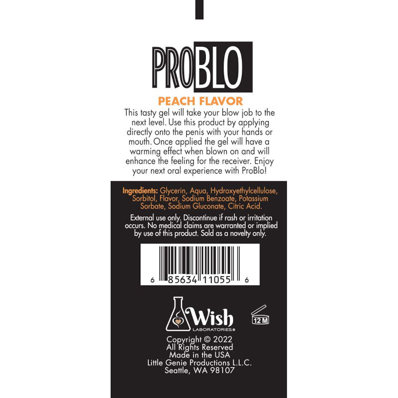 ProBlo Oral Pleasure Gel - Peach Flavoured Blowjob Gel - 29 ml Tube - Hush Store Sydney 