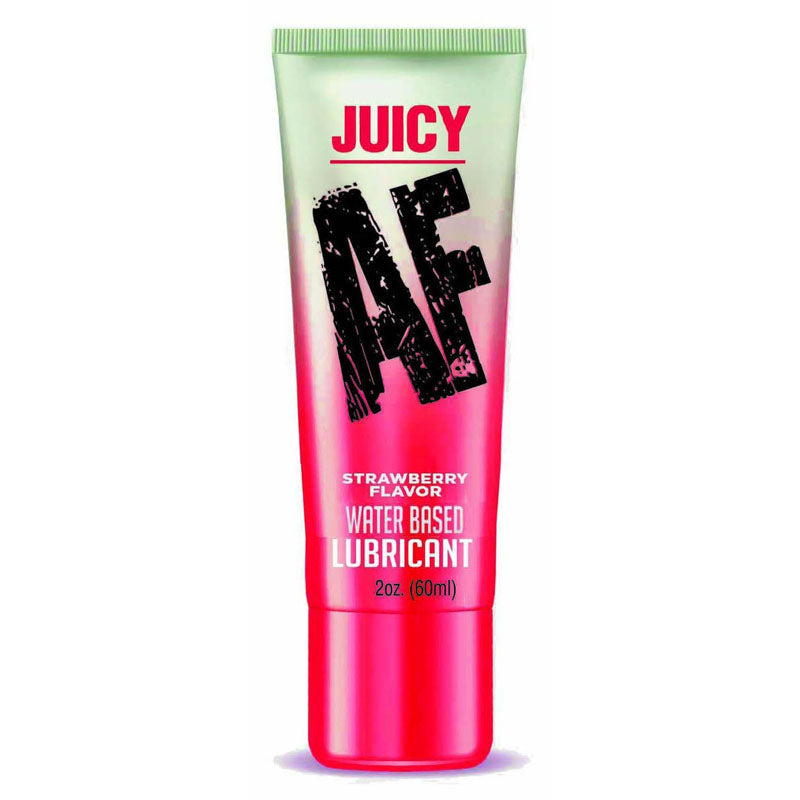 Juicy AF - Strawberry - Strawberry Flavoured Water Based Lubricant - 60 ml Tube - Hush Store Sydney 