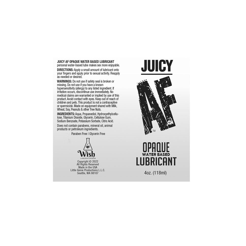 Juciy AF - Waterbased Opaque Lube - 118 ml - Waterbased Cum Lube - 118 ml - Hush Store Sydney 