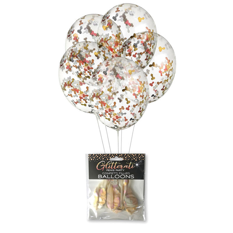 Glitterati - Confetti Balloons - Party Balloons - 5 Pack - Hush Store Sydney 