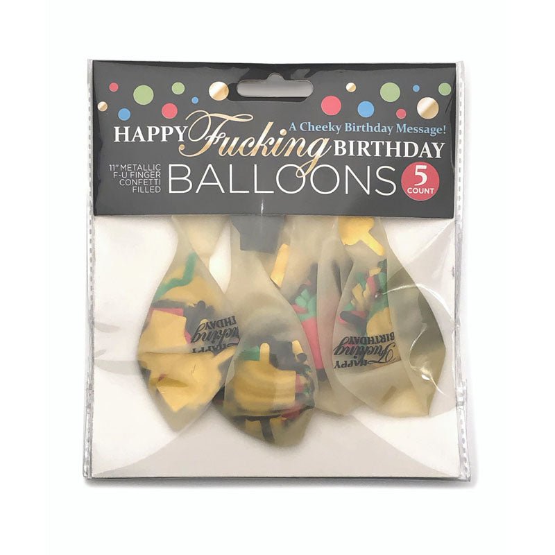 Happy Fucking Birthday Confetti Balloons - Party Balloons - Set of 5 - Hush Store Sydney 