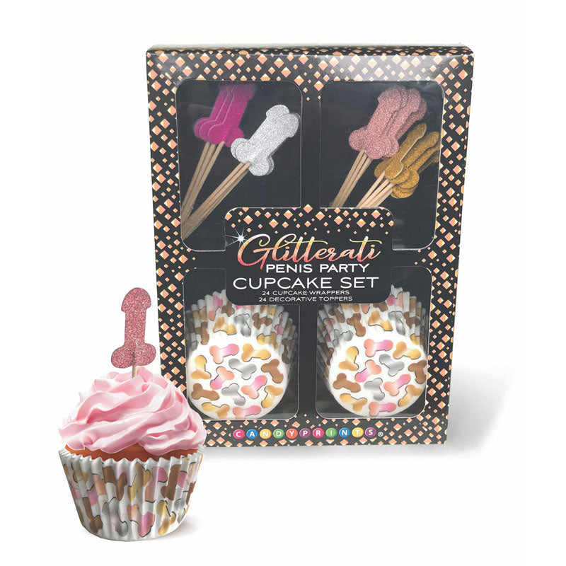 Glitterati - Penis Party Cupcake Set - Party Cupcake Set - Set of 24 - Hush Store Sydney 