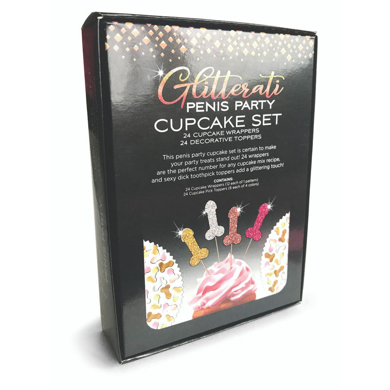 Glitterati - Penis Party Cupcake Set - Party Cupcake Set - Set of 24 - Hush Store Sydney 