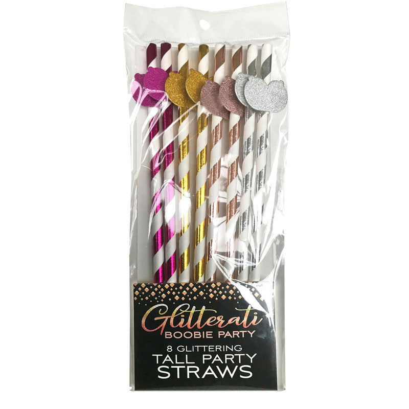 Glitterati - Boobie Tall Party Straws - Set of 8 - Hush Store Sydney 