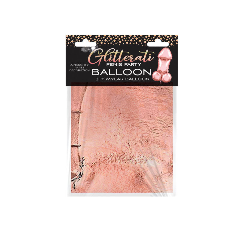 Glitterati - Penis Party Balloon 90cm Mylar - Rose Gold 90 cm Novelty Balloon - Hush Store Sydney 