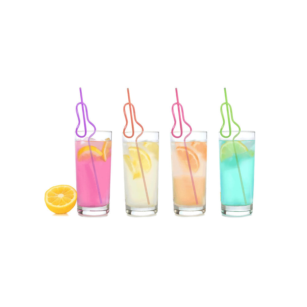 Glitterati Penis Silly Straws - Coloured Hen's Party Straws - 8 Pack - Hush Store Sydney 