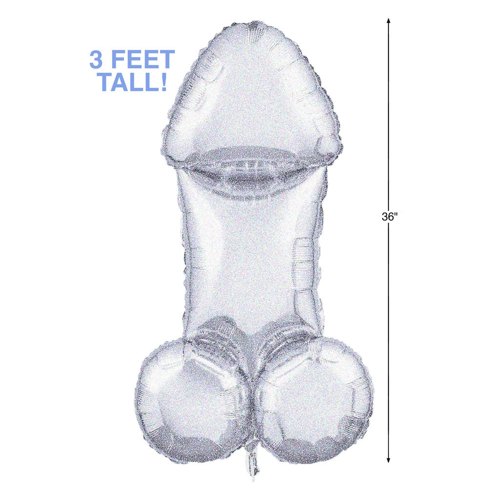 Glitterati - Disco Party Giant Penis Mylar Balloon - Hens Party Novelty - 90 cm Length - Hush Store Sydney 