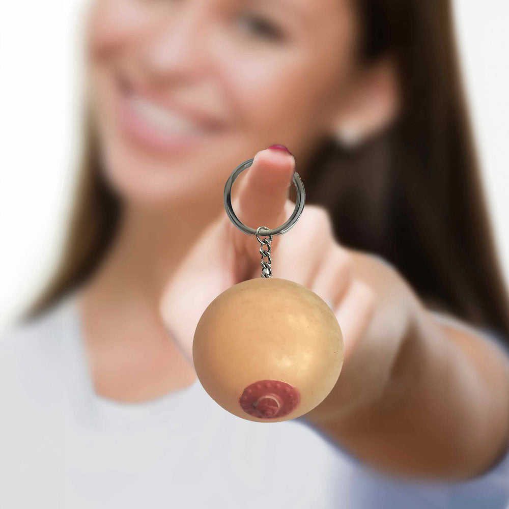 Super Fun Key Chain - Squishy Boob - Novelty Keychain - Hush Store Sydney 