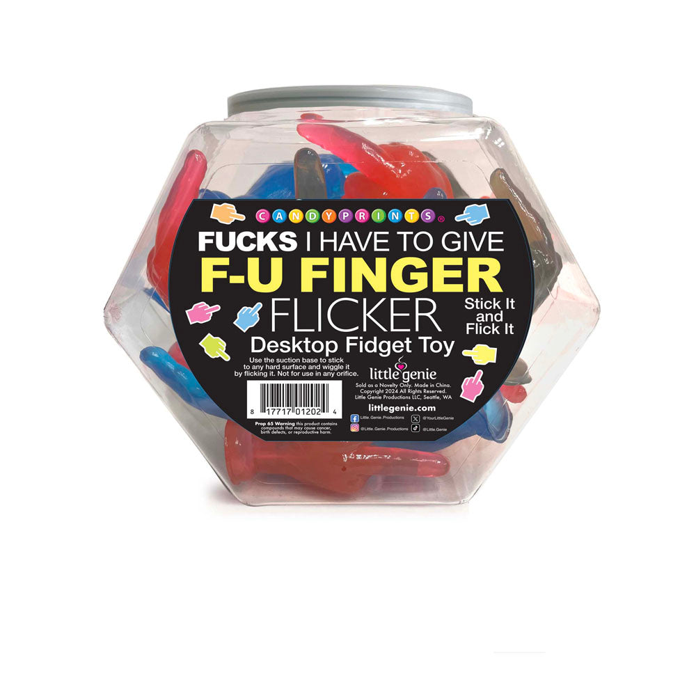 Fucks I Have To Give F-U Finger Flicker - Display - Novelty Fidget Toy - Fishbowl Display of 24 - Hush Store Sydney 