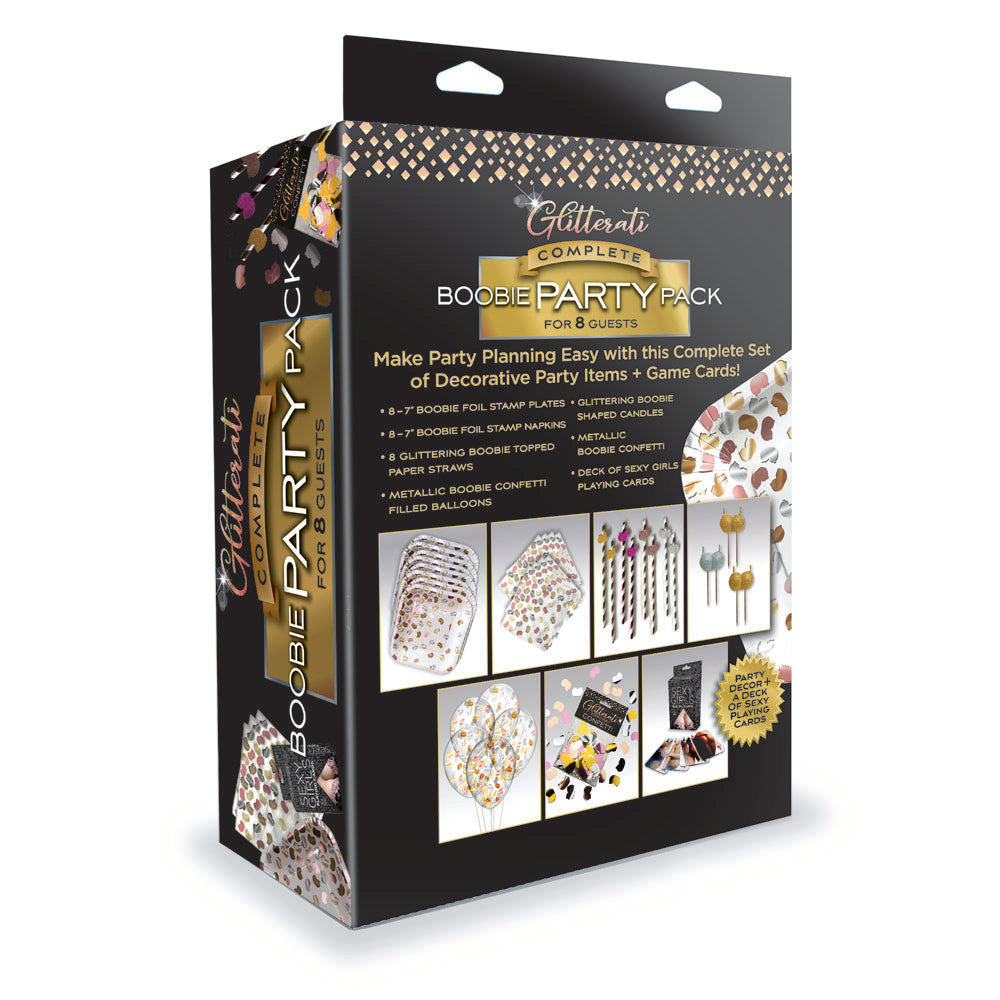 Glitterati Complete Boobie Party Pack - Party Set for 8 People