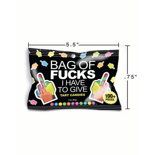 Bag Of Fucks I Have To Give - Fruit Flavoured Lollies - 85 gram Bag - Hush Store Sydney 