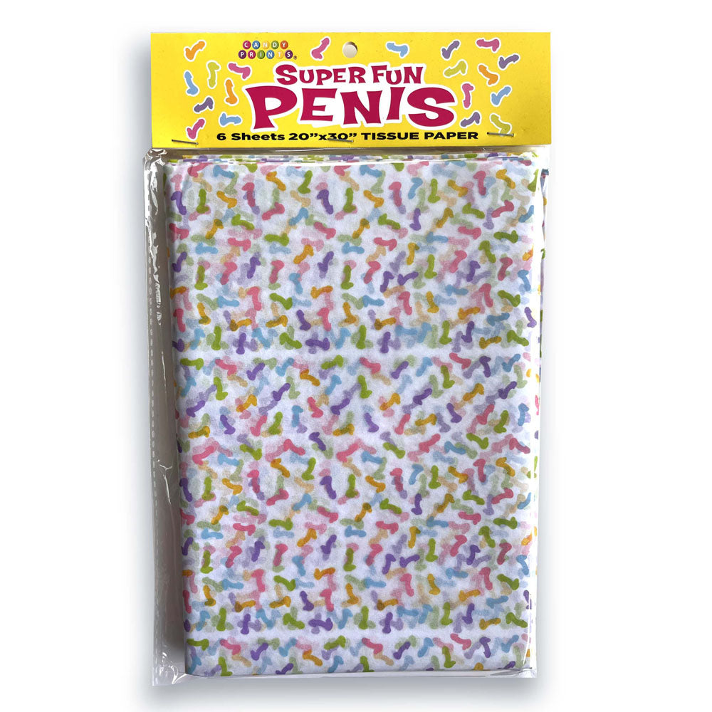 Super Fun Penis Tissue Paper Sheets - Novelty Decoration Sheets - 6 Pack