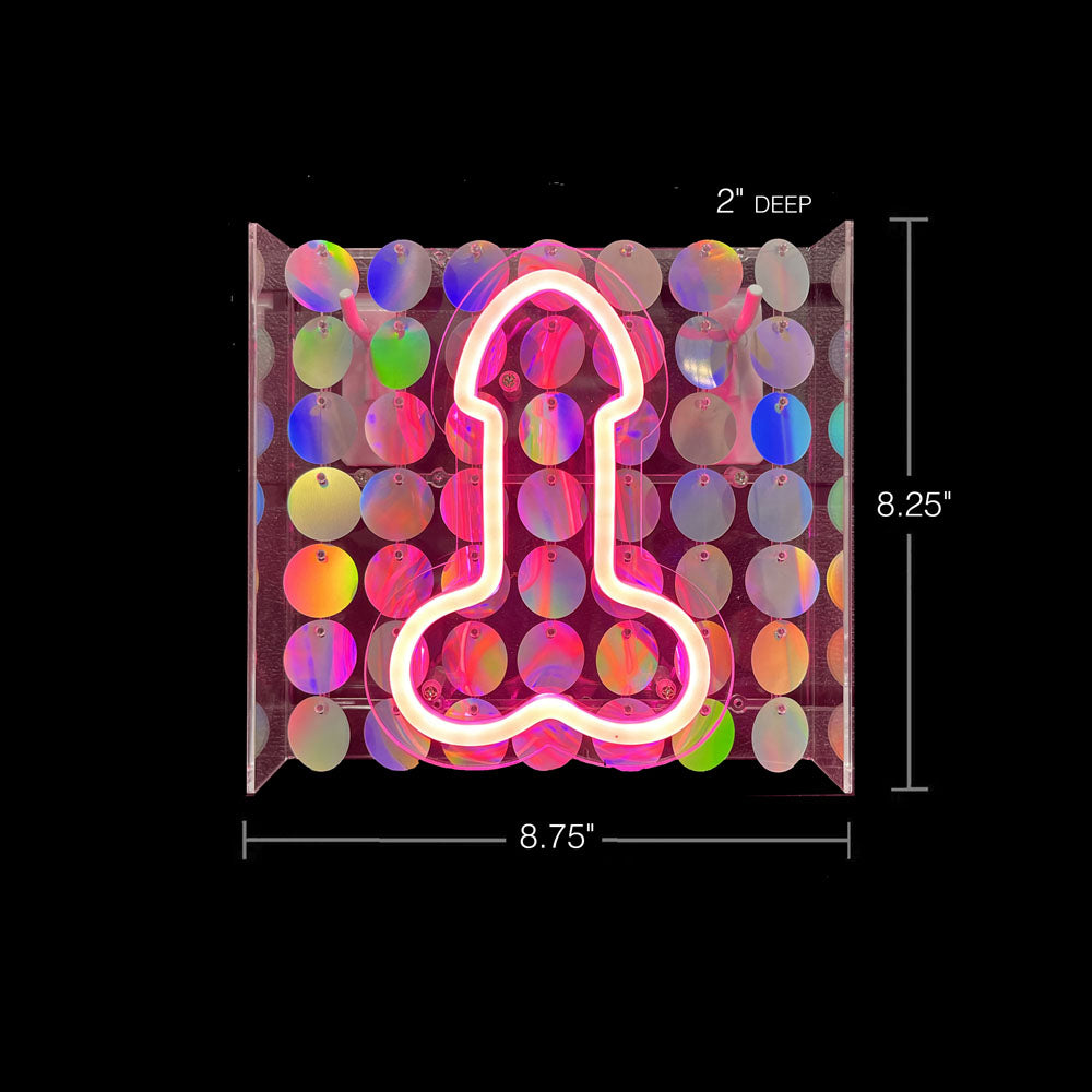 Glitterati Neon Pink Penis Sign - Novelty Neon Light - Hush Store Sydney 