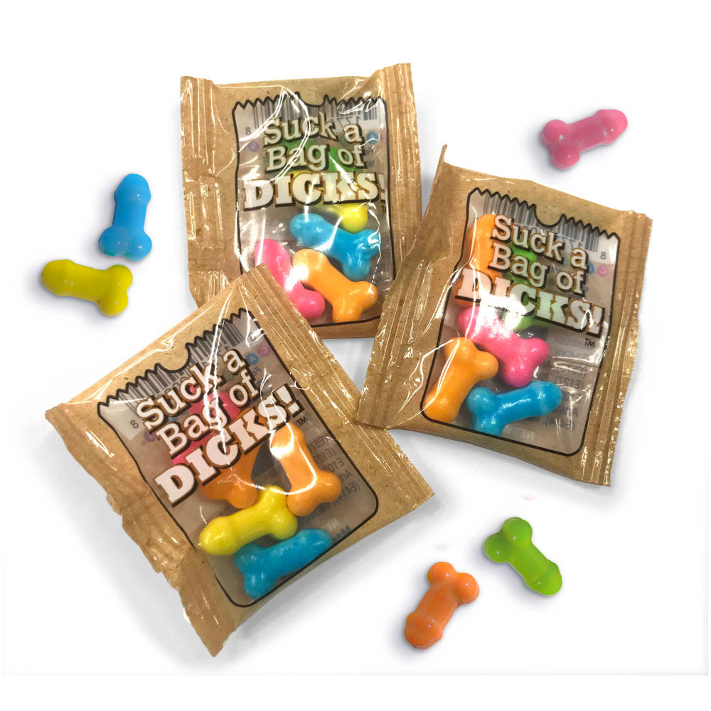 Suck a Bag of Dicks! Bag of 25 - Pecker Lollies - Bulk Bag of 25 Party Packs - Hush Store Sydney 
