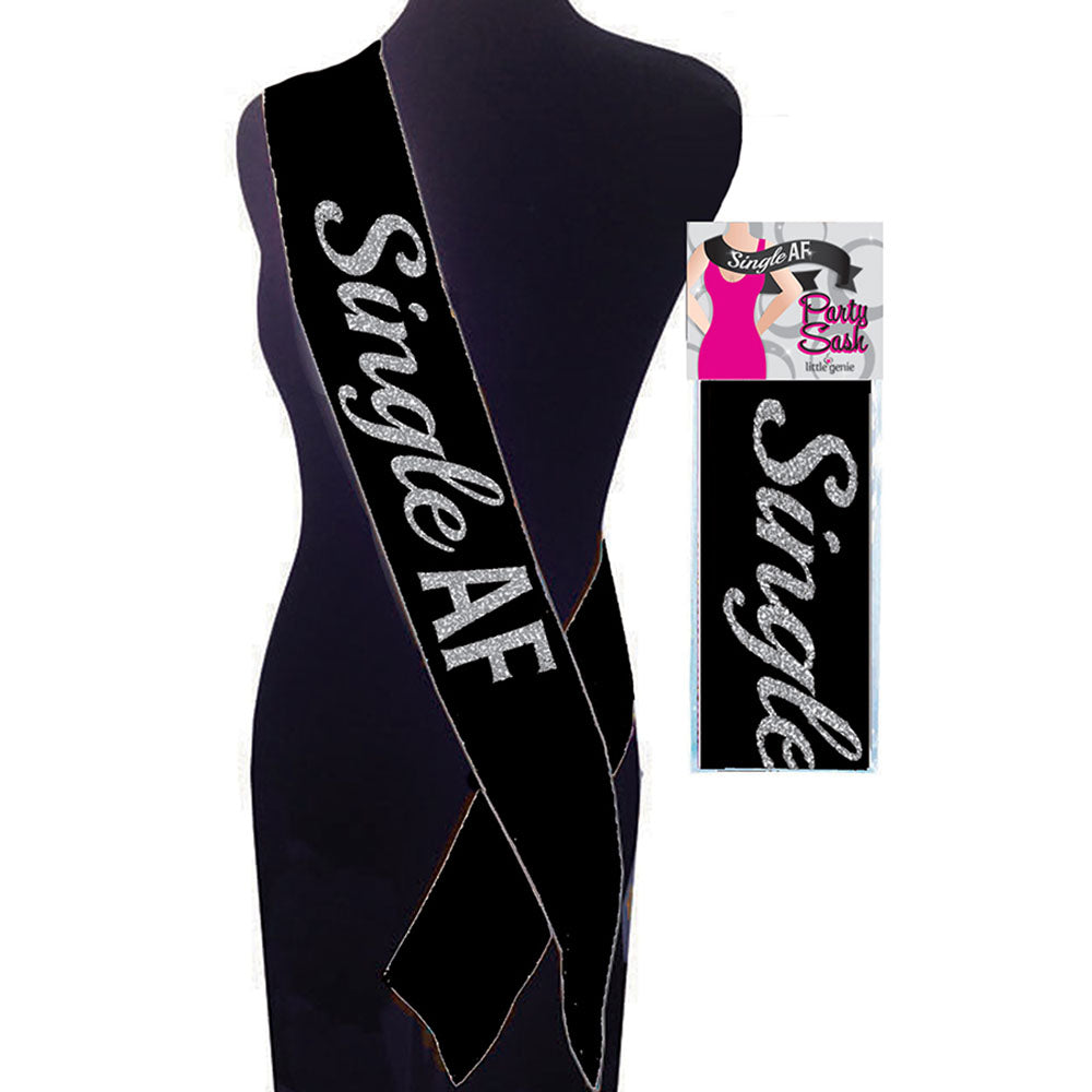 Single AF Sash - Black Party Sash - Hush Store Sydney 