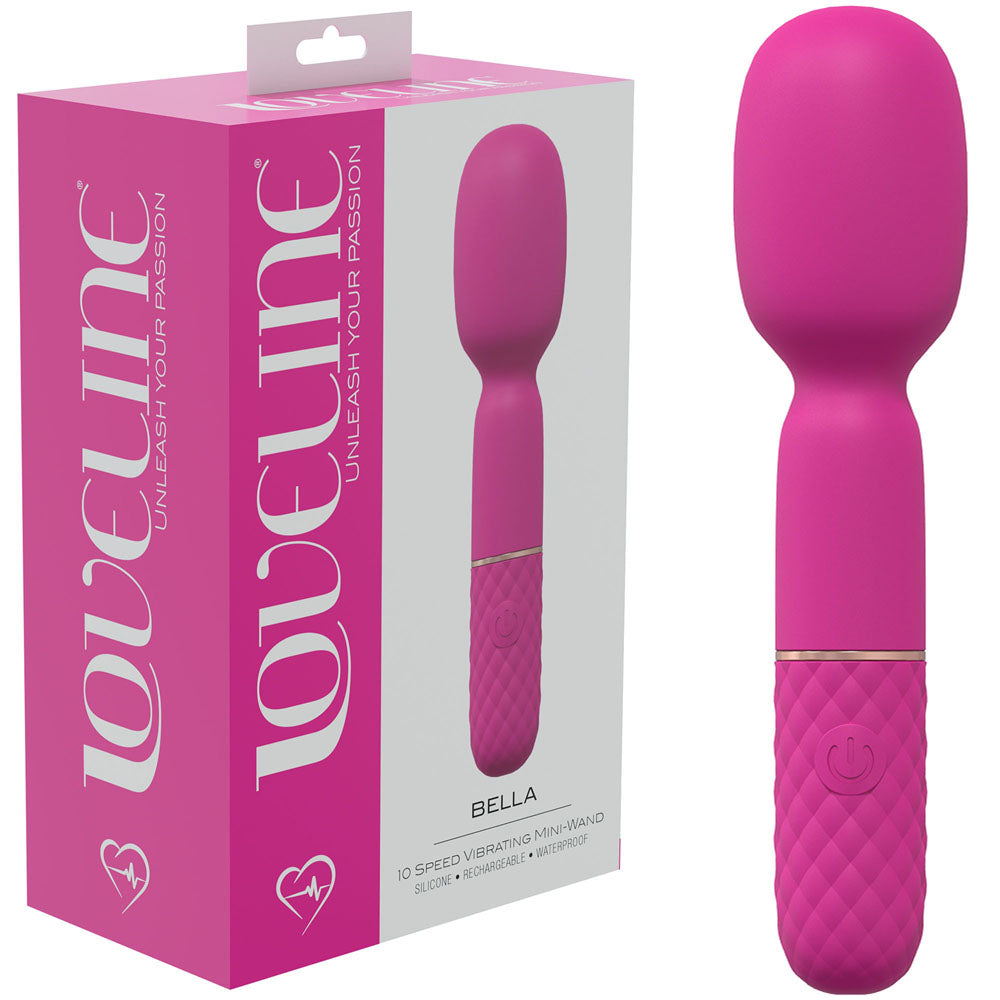 LOVELINE Bella - Pink - Pink 14 cm USB Rechargeable Massage Wand - Hush Store Sydney 