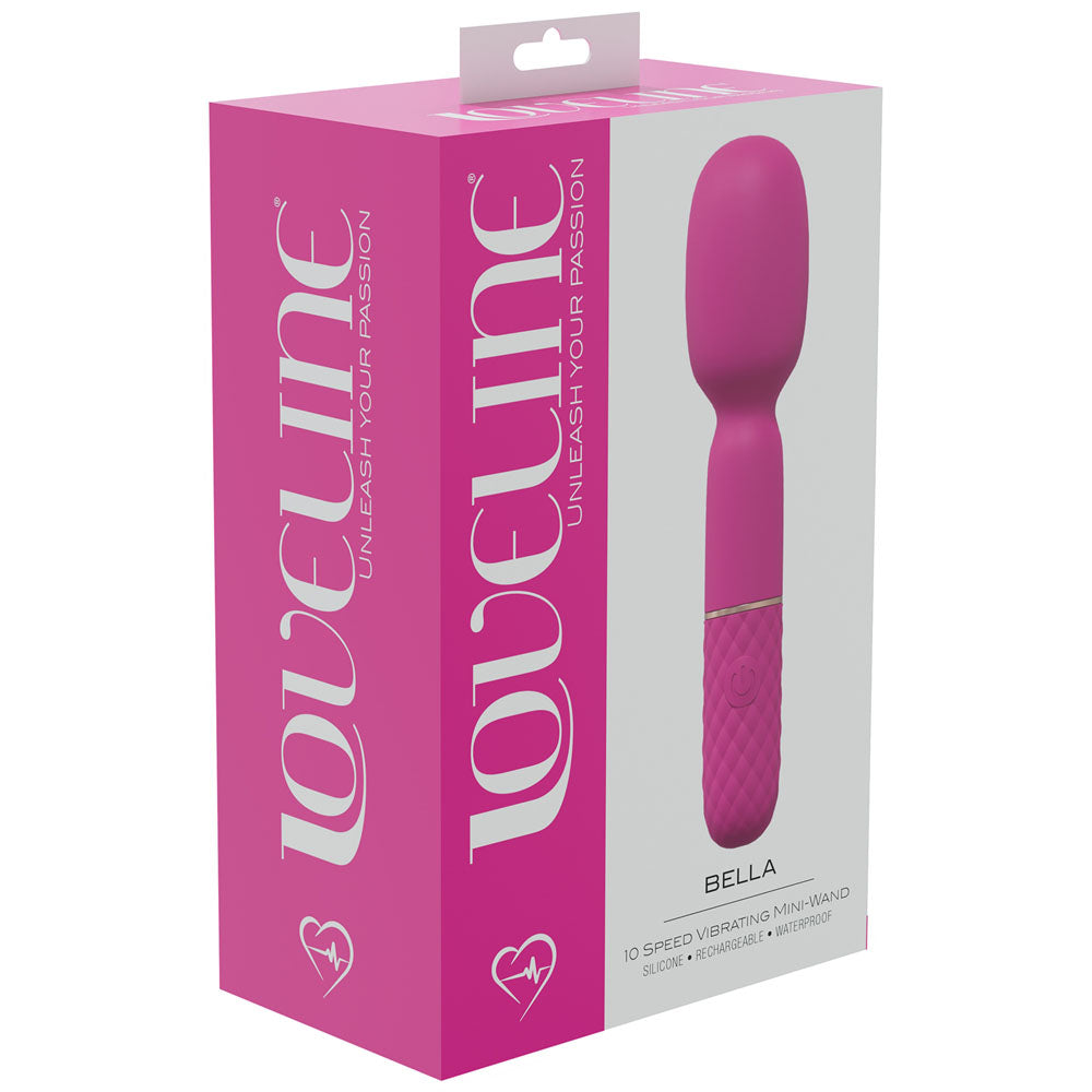LOVELINE Bella - Pink - Pink 14 cm USB Rechargeable Massage Wand - Hush Store Sydney 