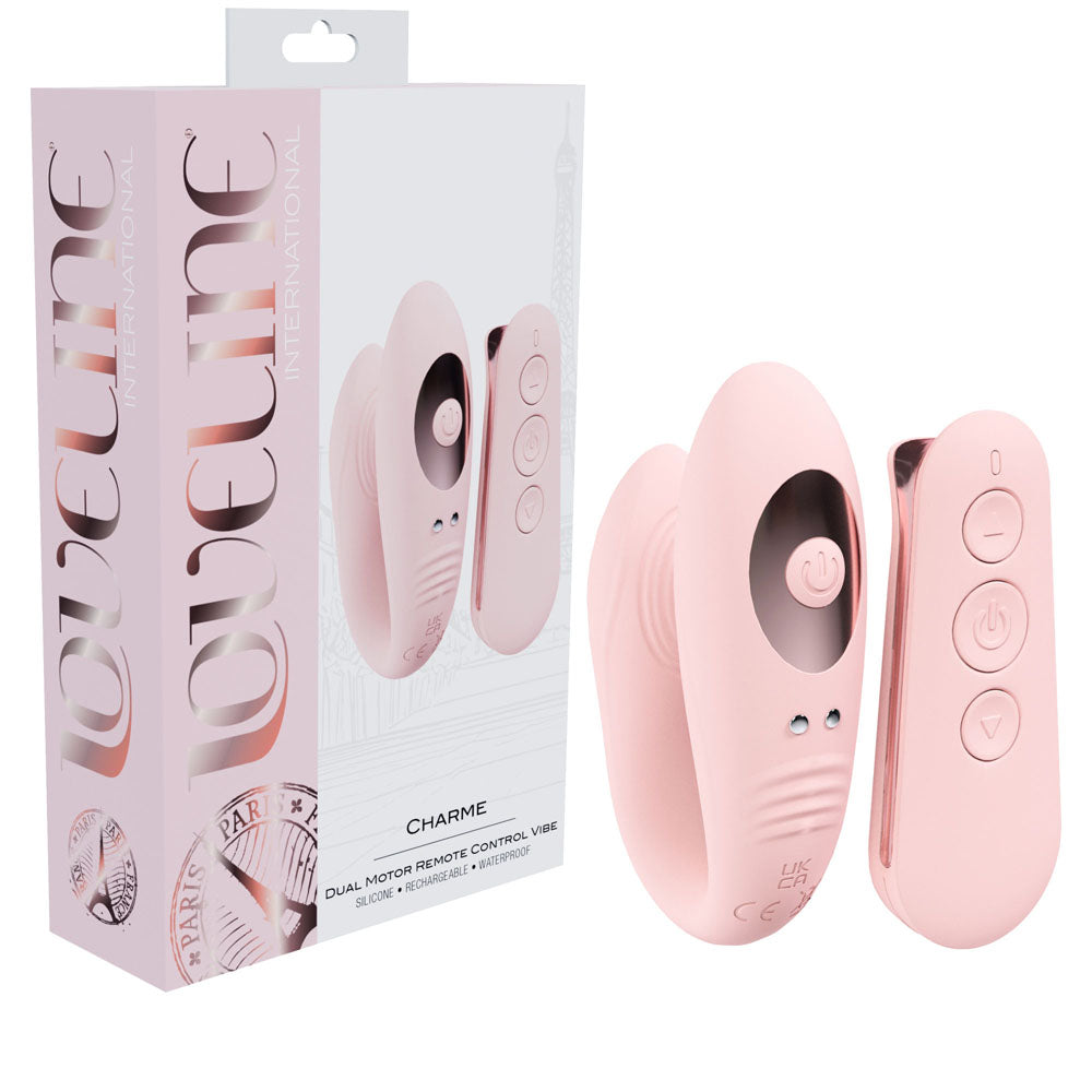 LOVELINE Charme Dual Motor Vibe - Pink USB Rechargeable Dual Motor Vibrator with Wireless Remote - Hush Store Sydney 