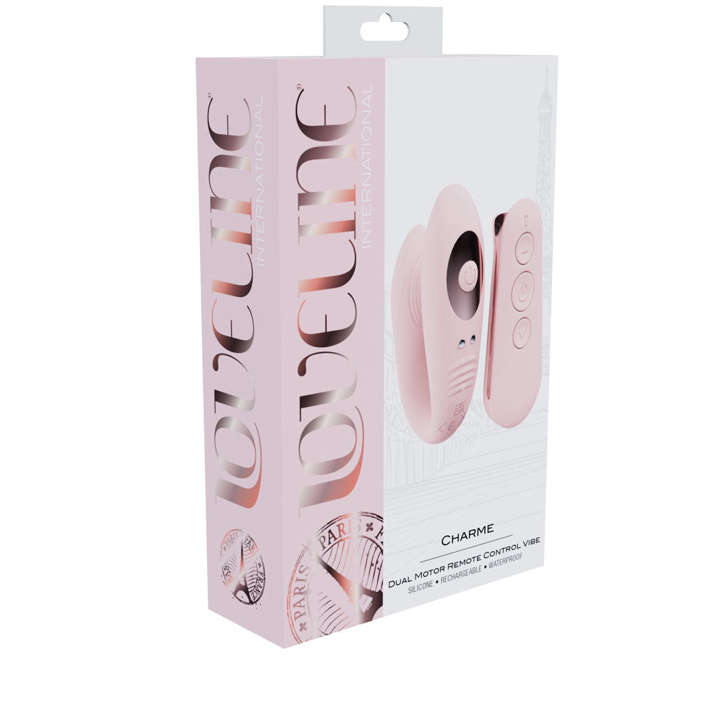 LOVELINE Charme Dual Motor Vibe - Pink USB Rechargeable Dual Motor Vibrator with Wireless Remote - Hush Store Sydney 