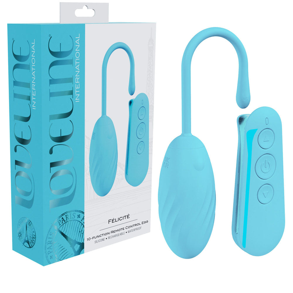 LOVELINE Felicite - Blue - Blue USB Rechargeable Vibrating Egg with Wireless Remote