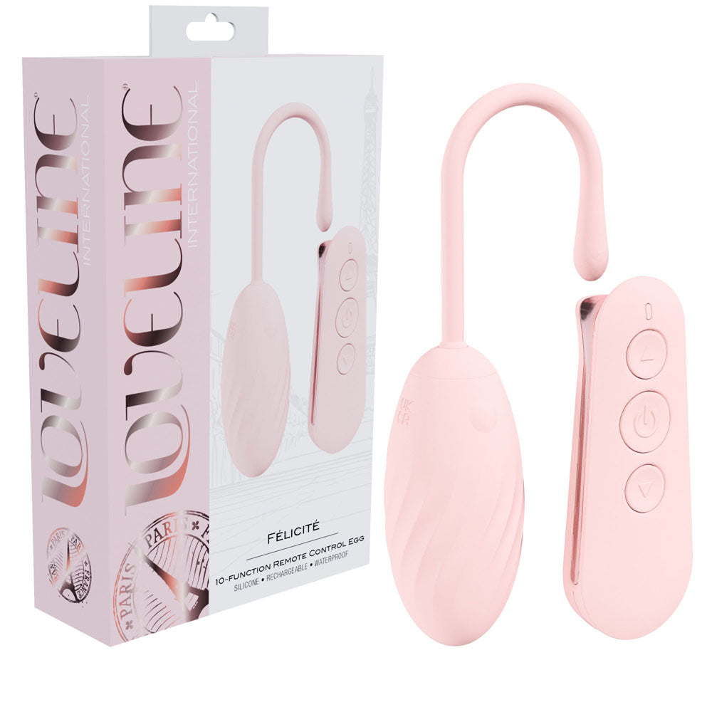 LOVELINE Felicite - Pink - Pink USB Rechargeable Vibrating Egg with Wireless Remote