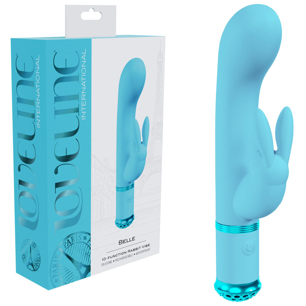 LOVELINE Belle - Blue - Blue 15.6 cm USB Rechargeable Rabbit VIbrator