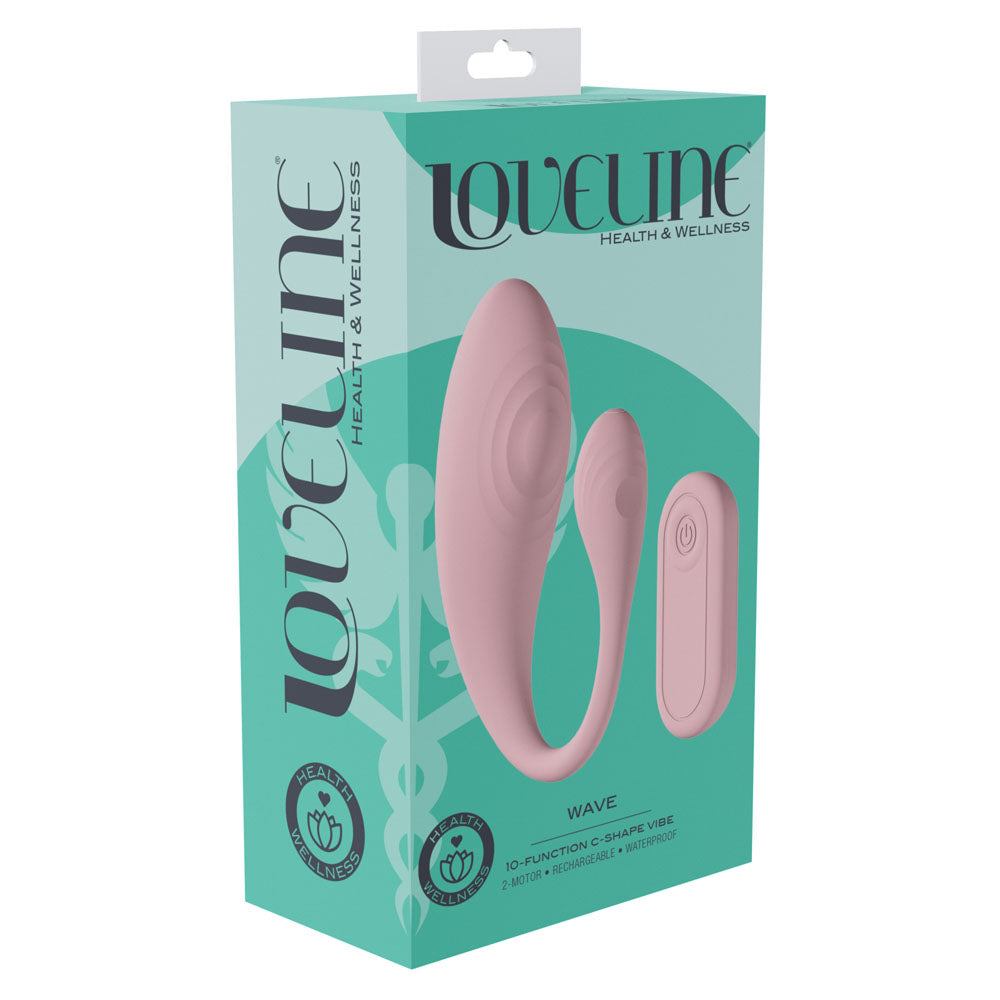LOVELINE Wave - Pink USB Rechargeable C-Shaped Vibrator with Remote