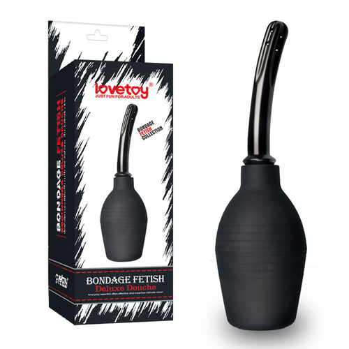 Bondage Fetish Deluxe Douche - Black Unisex Curved Douche - 310 ml capacity - Hush Store Sydney 