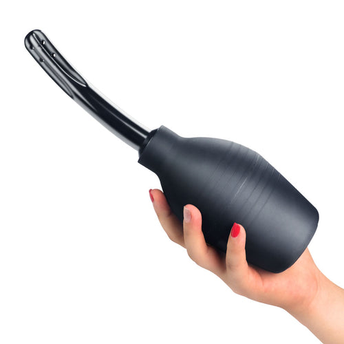 Bondage Fetish Deluxe Douche - Black Unisex Curved Douche - 310 ml capacity - Hush Store Sydney 