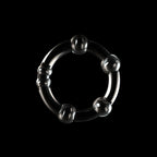 Power Plus Triple Beaded Ring Set - Clear Cock Rings - Set of 3