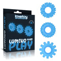 Lumino Play Penis Rings 3 Pack - Glow in the Dark Blue Cock Rings - Set of 3 - Hush Store Sydney 